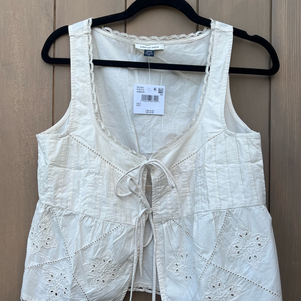 American Eagle Outfitters-NWT - Tie Front Flyaway Blouse - Size Small